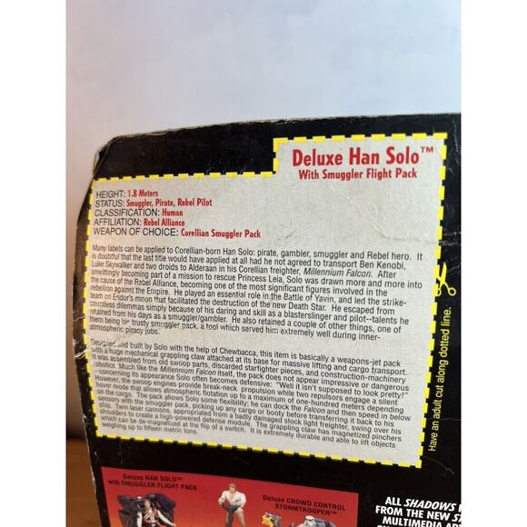 Star Wars Deluxe Han Solo Power of the Force 1996 Kenner Action Figure NEW 69612 - Picture 14 of 14